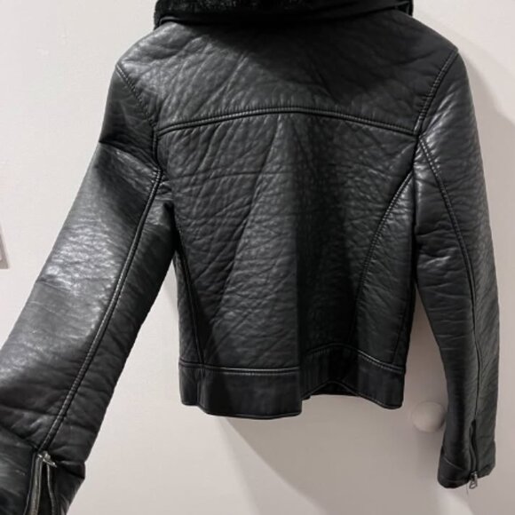 TOPSHOP Tall Faux Leather Biker Jacket - Picture 3 of 7